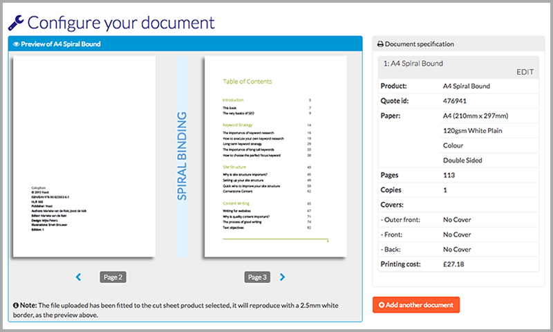Configure document