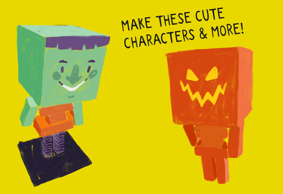 craft paper blocks halloween