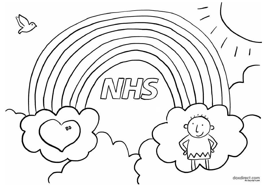 colouring rainbow to support the nhs